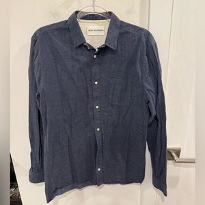Won Hundred Men's Navy Casual Button Down Shirt